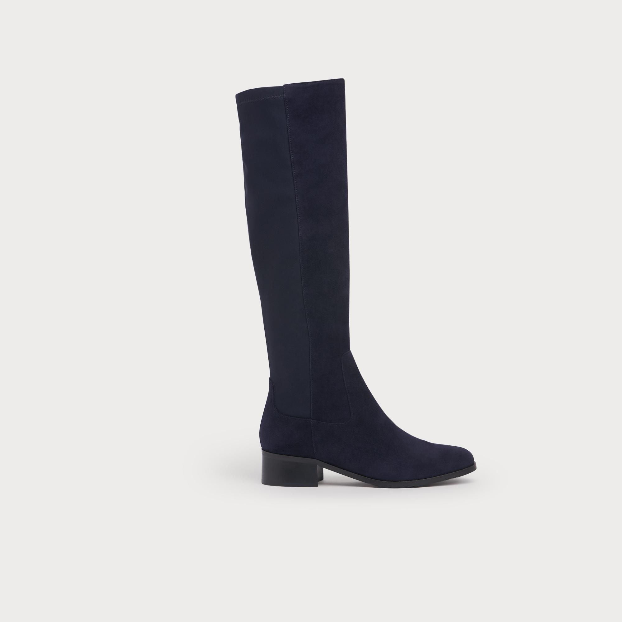 navy suede booties